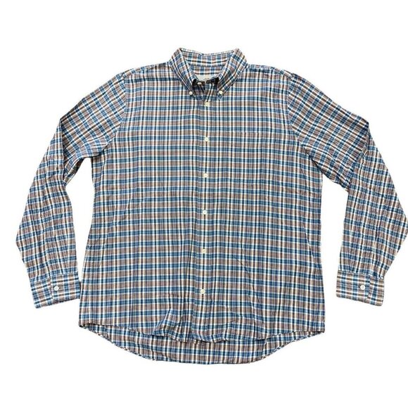 JACK SPADE Men shirt sz XL Plaid Blue Pink Button down Classic Office preppy - Picture 2 of 4